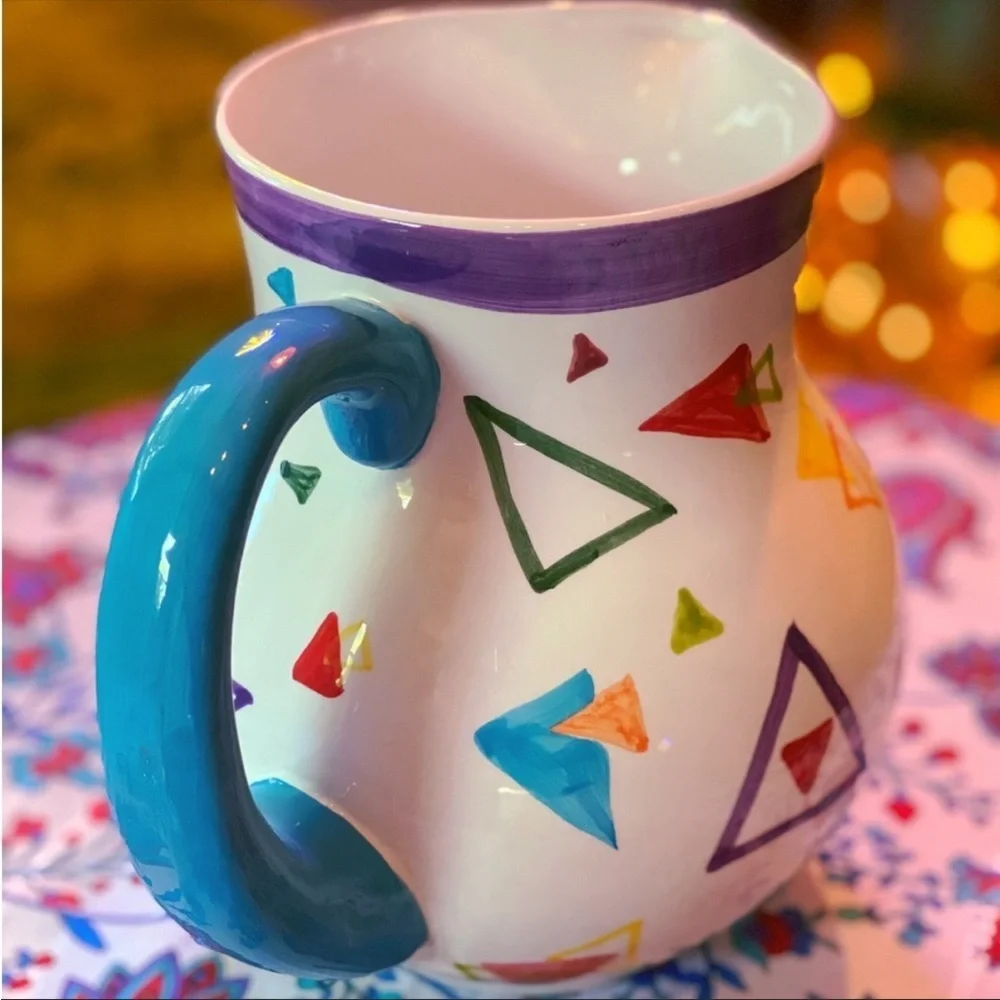 Vintage 1980s/1990s Designpac geometric ceramic pitcher/vase - Picture 5 of 14